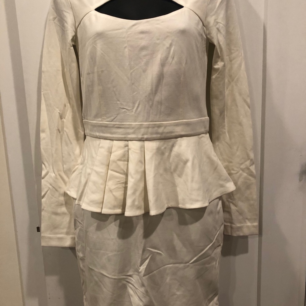 Bebe long Sleeve Peplum Dress